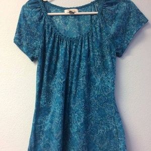 Dress Barn Size Small Blue Short Sleeve Shirt